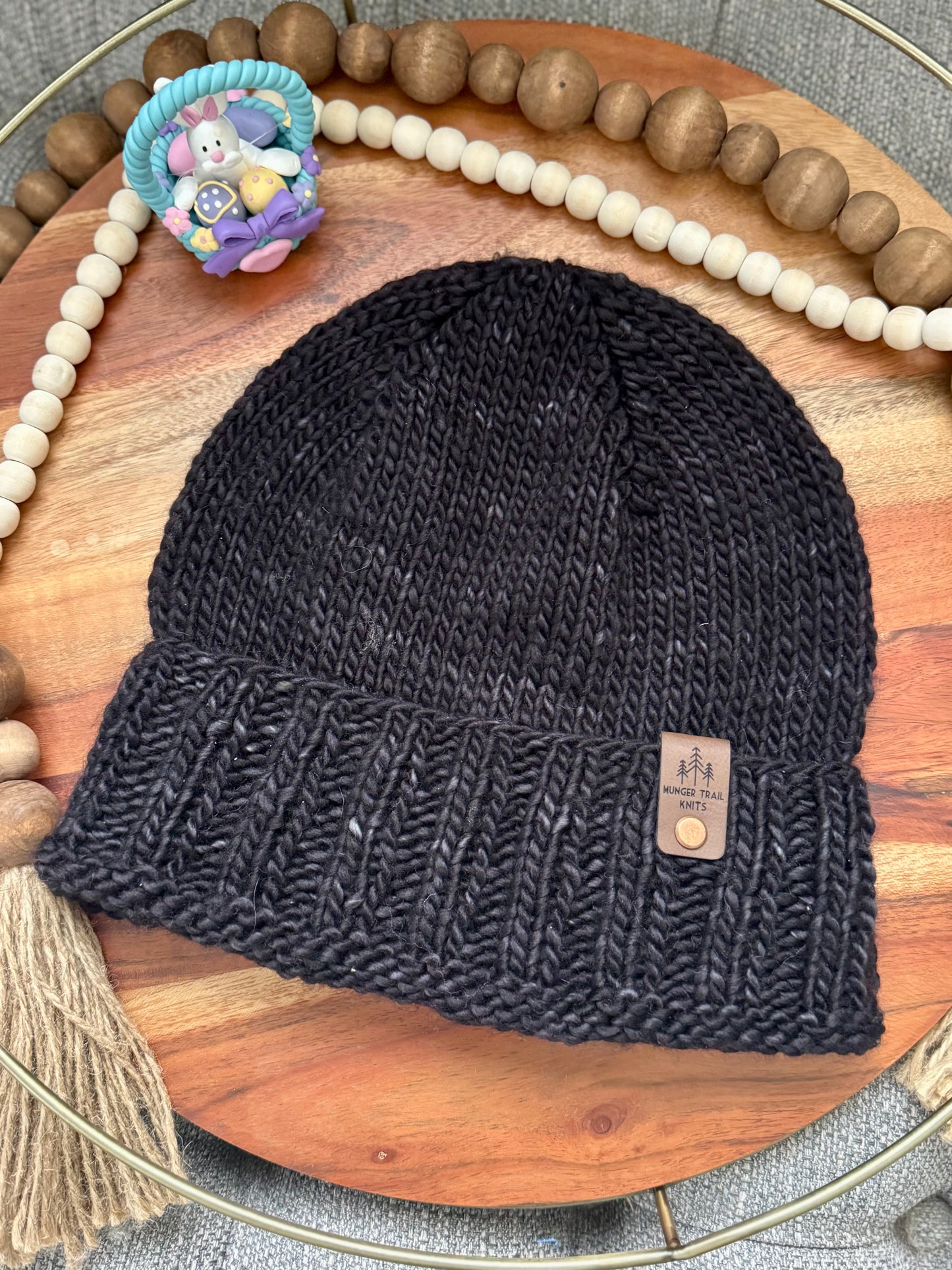 Knit Wool Hat-No Pom