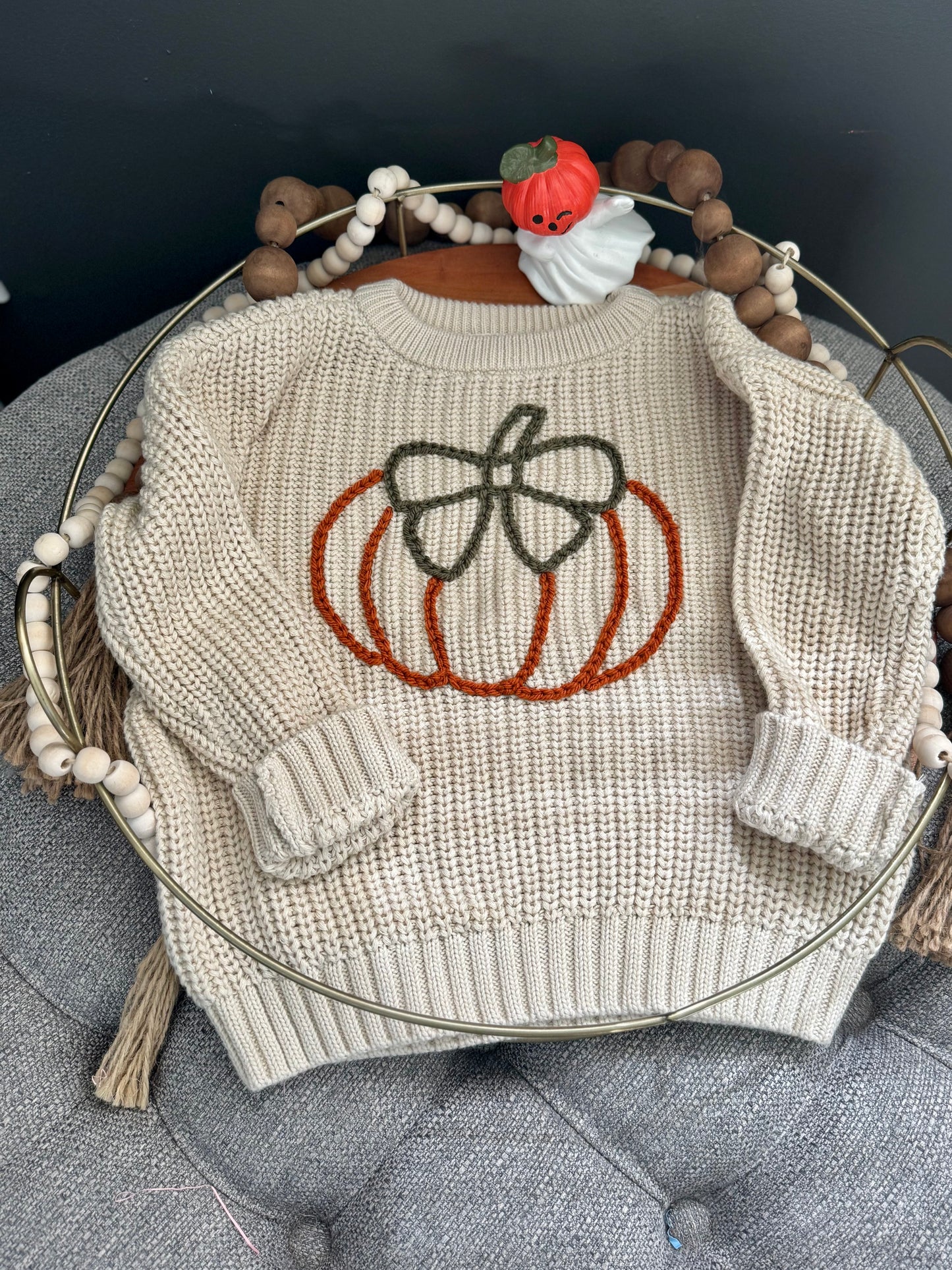 Bow Pumpkin Sweater
