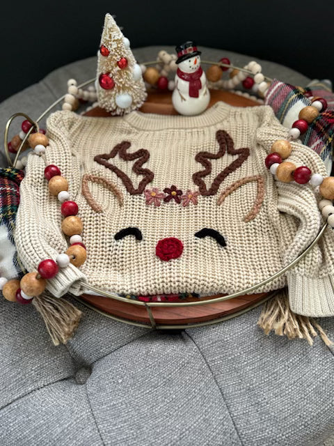 Reindeer Sweater with Flower Crown
