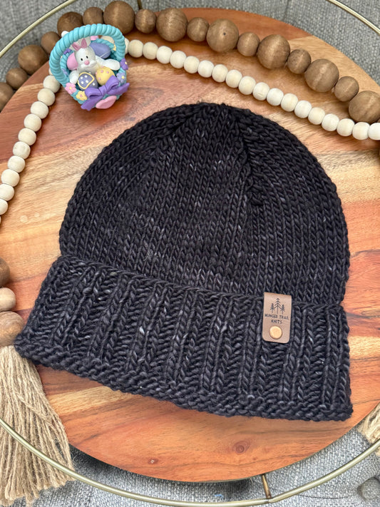 Knit Wool Hat-No Pom