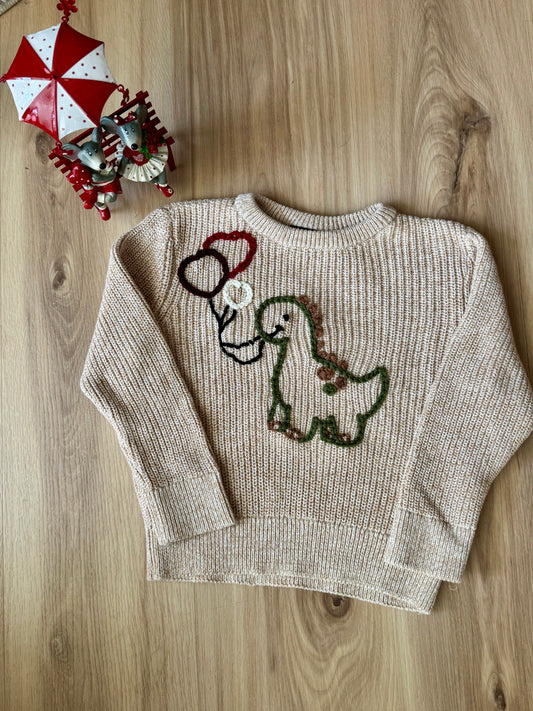 Dinosaur Heart Sweater - 3T
