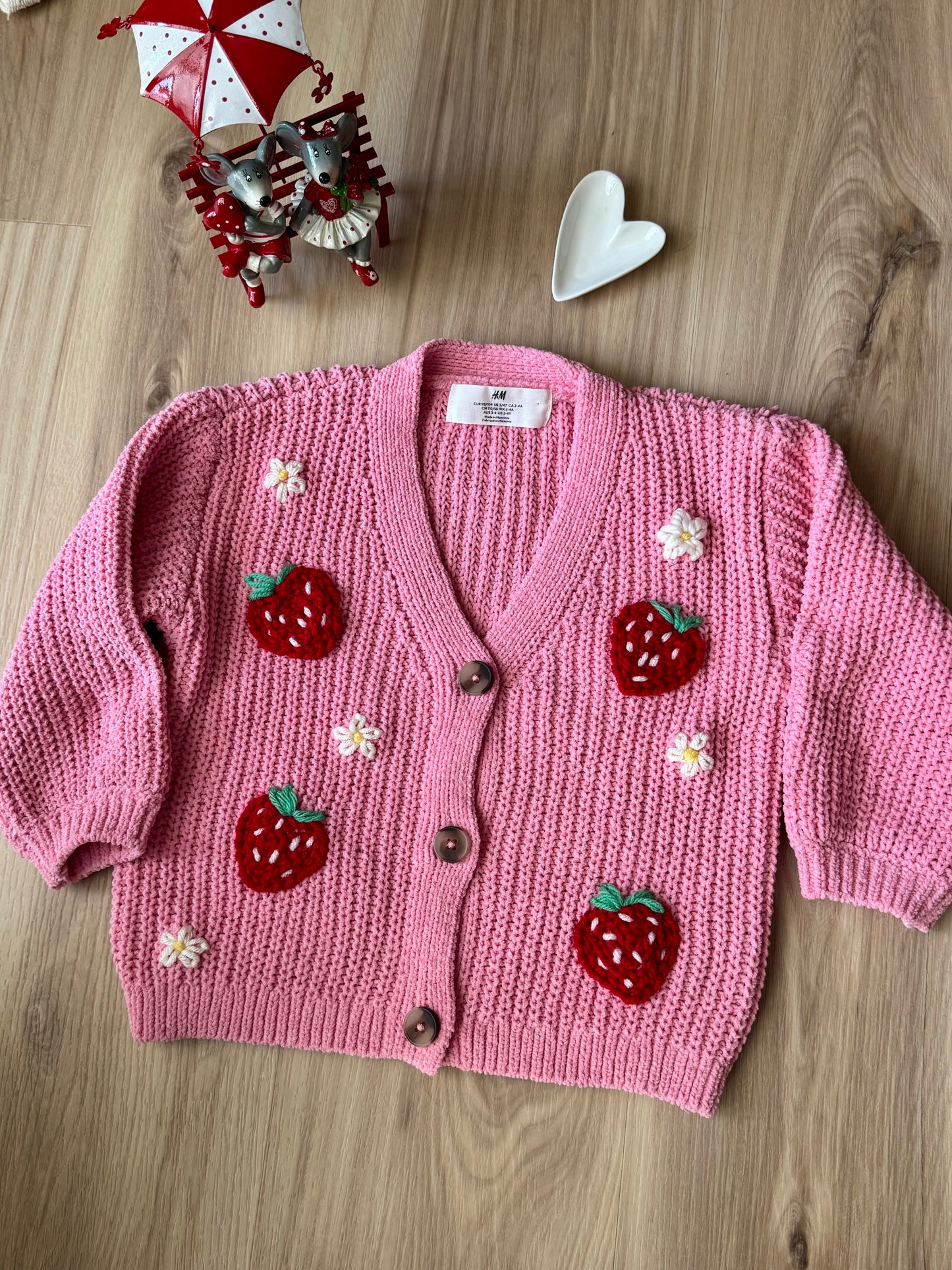 Strawberry Cardigan - 3/4T