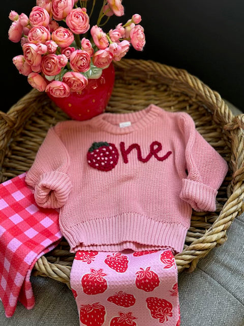 Strawberry One Sweater 18-24 Months (RTS)